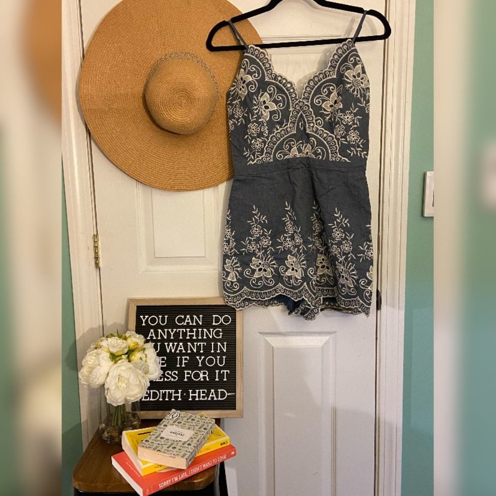 Denim look romper